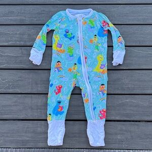 Sesame Street Blue Kids Footie Pajama